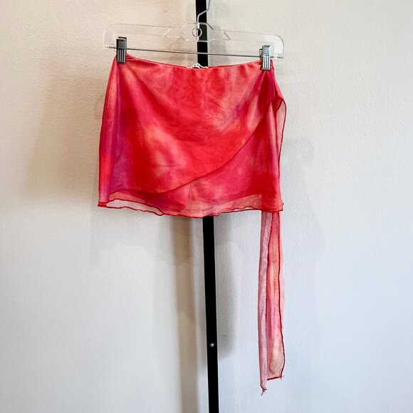 Fashion Nova Pink Orange Tie Dye Mini Dress Size M - Picture 5 of 7